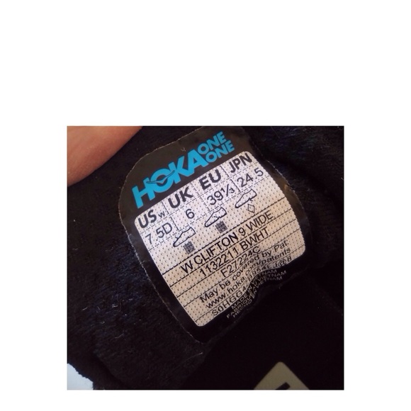 HOKA Clifton 9 Womens Size 7.5D Wide Black White Running Walking Shoes Nice cond - Picture 7 of 14